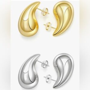 Teardrop Inspired Elegant Gold Or Silver Earrings